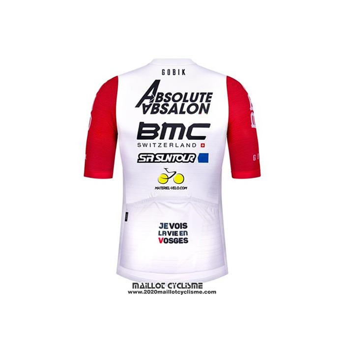 2020 Maillot Ciclismo BMC Absolute Absalon Blanc Rouge Manches Courtes et Cuissard